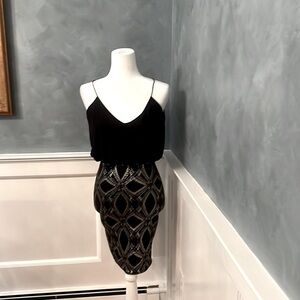 Stunning Black and Silver cocktail dress by TFNC.